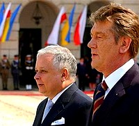 Prezydenci Lech Kaczyński i Wiktor Juszczenko.