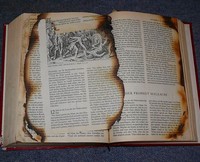 Egzemplarz Pisma Świętego podpalony przez zwolenników zabijania dzieci nienarodzonych w Berlinie.
