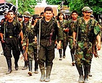 FARC, Rewolucyjne Siły Zbrojne Kolumbii - Armia Ludowa, powstały jako sbrone siły Kolumbijskiej Partii Komunistycznej.
