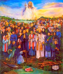 Obraz przedstawiający wietnamskich męczenników.