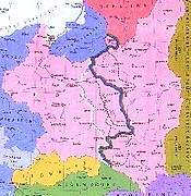 Podział II RP według paktu Ribbentrop-Mołotow.