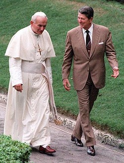 Reagan z Janem Pawłem II